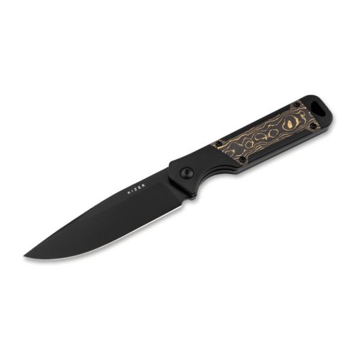 Kizer Fixed Militaw Aluminium Black FatCarbon Copper Camo