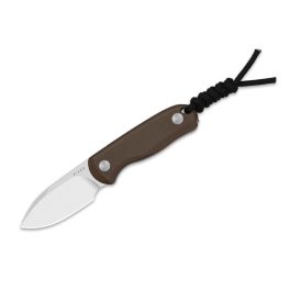 Kizer Drop Bear Fix Drop Point 14C28N Brown Micarta