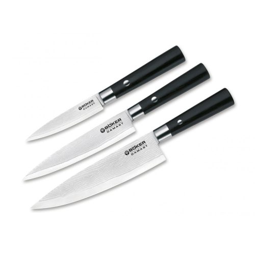 Böker Damascus Black Knife Set