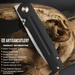 Artisan Cutlery Sirius Black G10