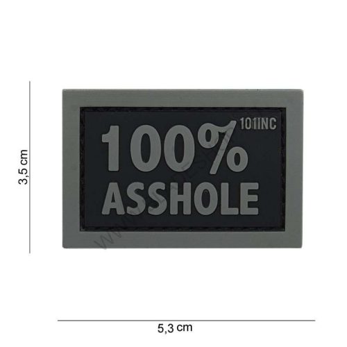101 INC Patch 3D PVC 100% Asshole Black/Grey 14076