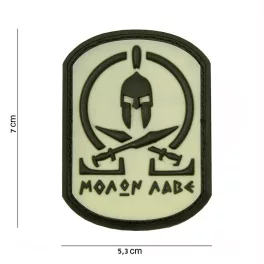 101 INC Patch 3D PVC Molon Labe Spartan White 12004 
