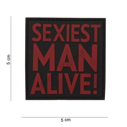101 INC Patch PVC Sexiest Man Alive Red 12010