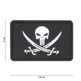 101 INC Patch 3D PVC Punisher Pirate Black 11125