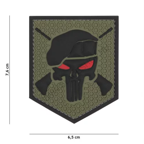 101 INC Patch 3D PVC Commando Punisher Green 9012