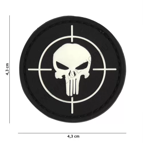 101 INC Patch 3D PVC Punisher Sight Black 9033
