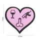 101 INC Patch 3D PVC Love, Wine, Dicks and Guns Pink 7103