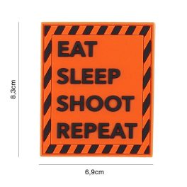 101 INC Patch 3D PVC Eat Sleep Shoot Repeat Orange 2126

