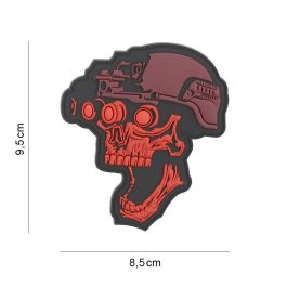 101 INC Patch 3D PVC Night Vision Skull Red 19044
