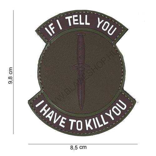 101 INC Patch 3D PVC If I Tell You Brown/Green 16094