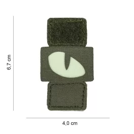 101 INC Laser Cut Patch GitD Cat Eyes MOLLE Green 3109