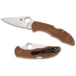 Spyderco Delica 4 Flat Ground Brown FRN