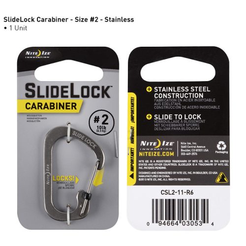 Nite Ize SlideLock 2 Silver - rozsdamentes karabiner