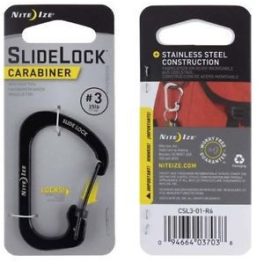 Nite Ize SlideLock 3 Black - rozsdamentes karabiner