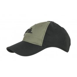   Helikon-Tex Logo Cap - PolyCotton Ripstop - Black / Olive Green B