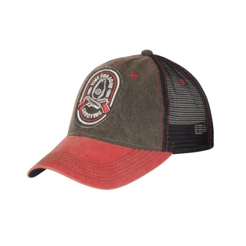 Helikon-Tex Shooting Time Trucker Cap - Dirty Washed Black/Dirty Washed Red