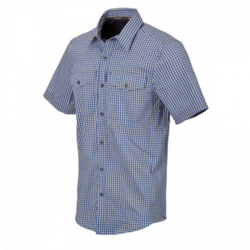 Helikon-Tex Covert Concealed Carry Short Sleeve Shirt Royal Blue Checkered  