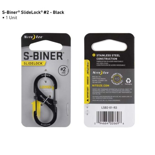 Nite Ize SlideLock 2 Black - rozsdamentes karabiner