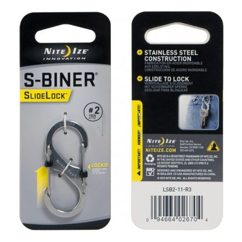 Nite Ize SlideLock 2 Silver - rozsdamentes karabiner