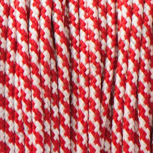 Imperial Red & White Spiral - 425 Paracord Type II.