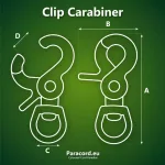Paracord Swivel eye Green Silicone Clip Carabiner 60 mm