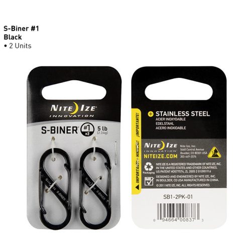 Nite Ize S-Biner 1 Black - rozsdamentes karabiner