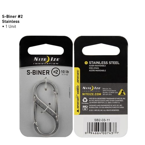 Nite Ize S-Biner 2 Silver - rozsdamentes karabiner