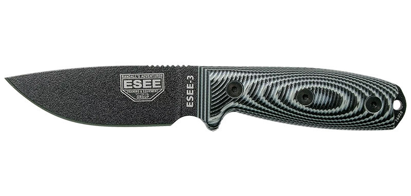 ESEE Model 3 - 3D Handle - Black - Black/Grey