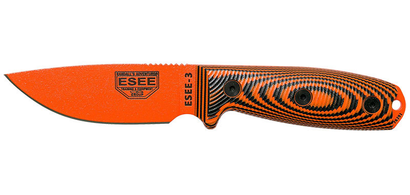 ESEE Model 3 - 3D Handle - Orange - Orange/Black
