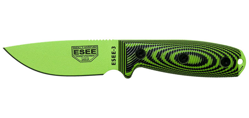 ESEE Model 3 - 3D Handle - Venom Green - Neon Green/Black