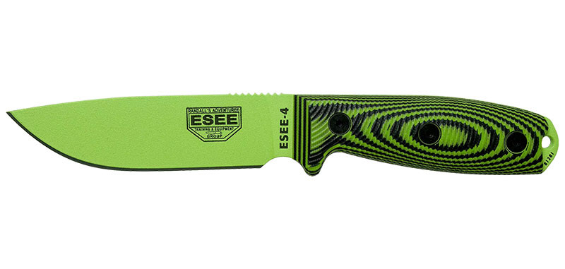 ESEE Model 4 - 3D Handle - Venom Green - Neon Green/Black