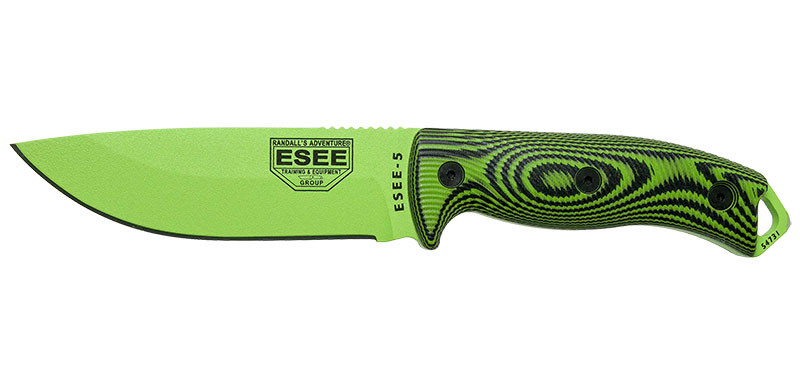 ESEE Model 5 - 3D Handle - Venom Green - Neon Green/Black