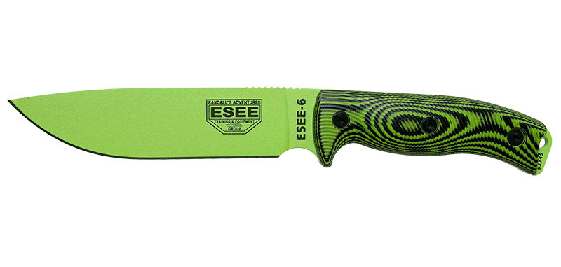 ESEE Model 6 - 3D Handle - Venom Green - Neon Green/Black